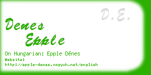 denes epple business card